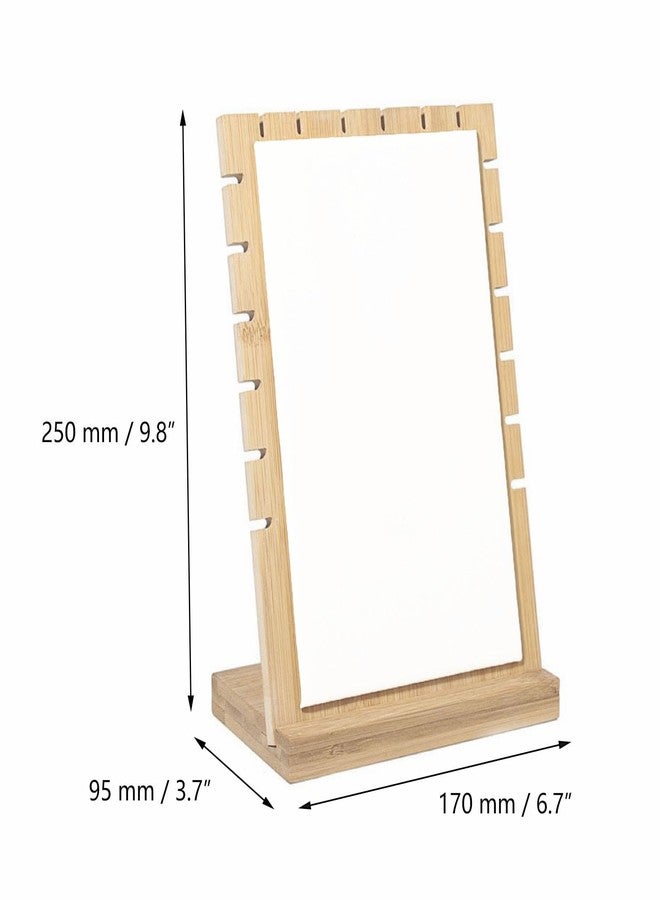 SWTOOL Necklace Jewelry Display Stand with Leather Soft Mat Bamboo Jewelry Stand Holder Organizer Jewelry Hanger Display for Necklaces - Image 2