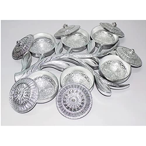 Sulfar Multipurpose Decorative 6 Storage Tree Shape Mukhwas Dani/Serving Tray - Image 5
