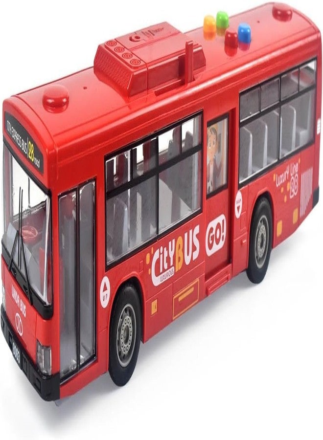 Space Enterprises Big Bus Friction Powered with Lights and Music openable Door Toy for Kids (Red Color) - Image 1