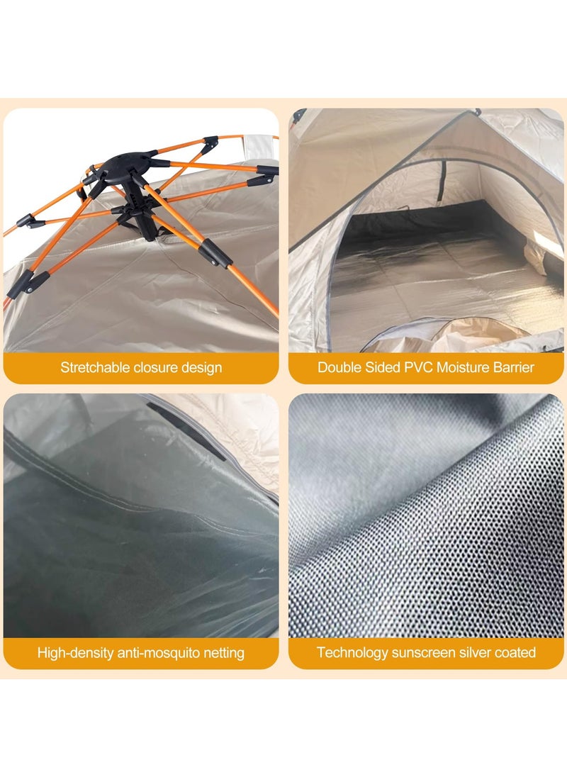 LEFAFA Camping Tent for 3-4 Person, Portable Automatic Pop Up Tent, Double Layer, Waterproof Easy Setup, Lightweight Dome Tent for Outdoor, Traveling, Hiking, Fishing, Picnic and Backyard Camping  - Image 5