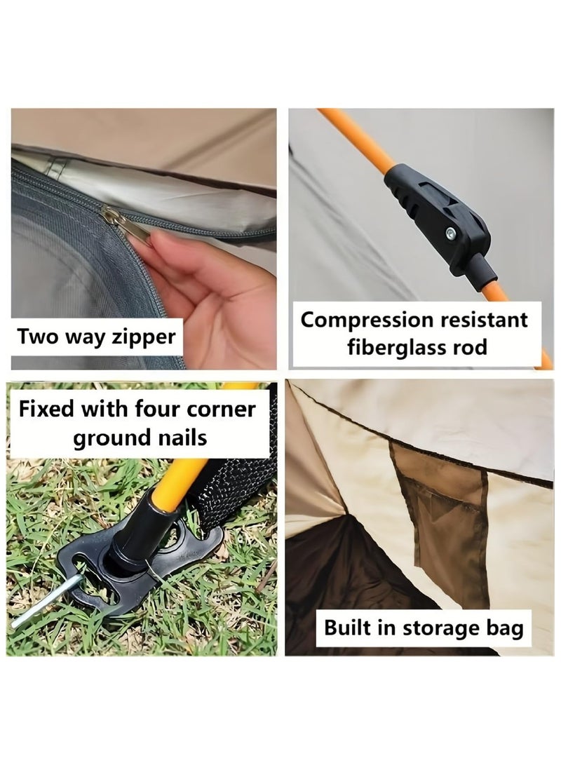 Camping Tent for 3-4 Person, Portable Automatic Pop Up Tent, Double Layer, Waterproof Easy Setup, Lightweight Dome Tent for Outdoor, Traveling, Hiking, Fishing, Picnic and Backyard Camping