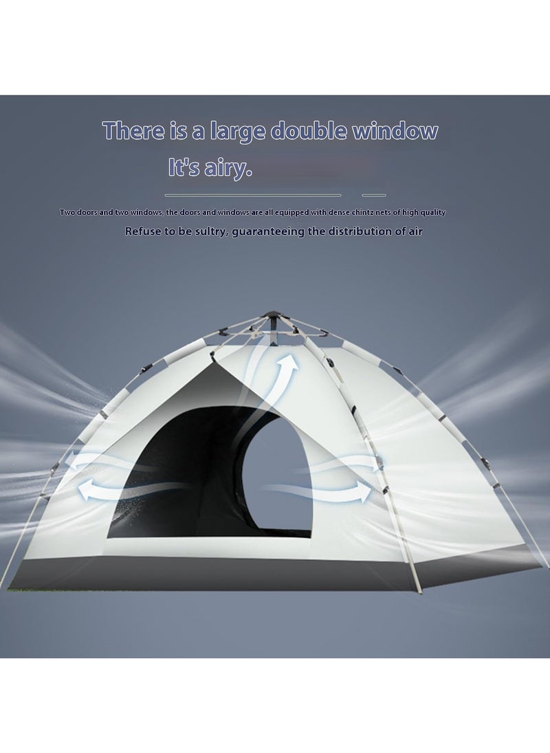 LEFAFA Camping Tent for 3-4 Person, Portable Automatic Pop Up Tent, Double Layer, Waterproof Easy Setup, Lightweight Dome Tent for Outdoor, Traveling, Hiking, Fishing, Picnic and Backyard Camping  - Image 4