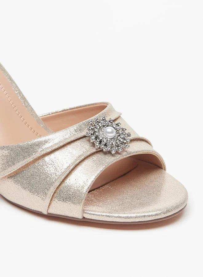 سيليست Women's Embellished Slip-On Sandals with Stiletto Heels