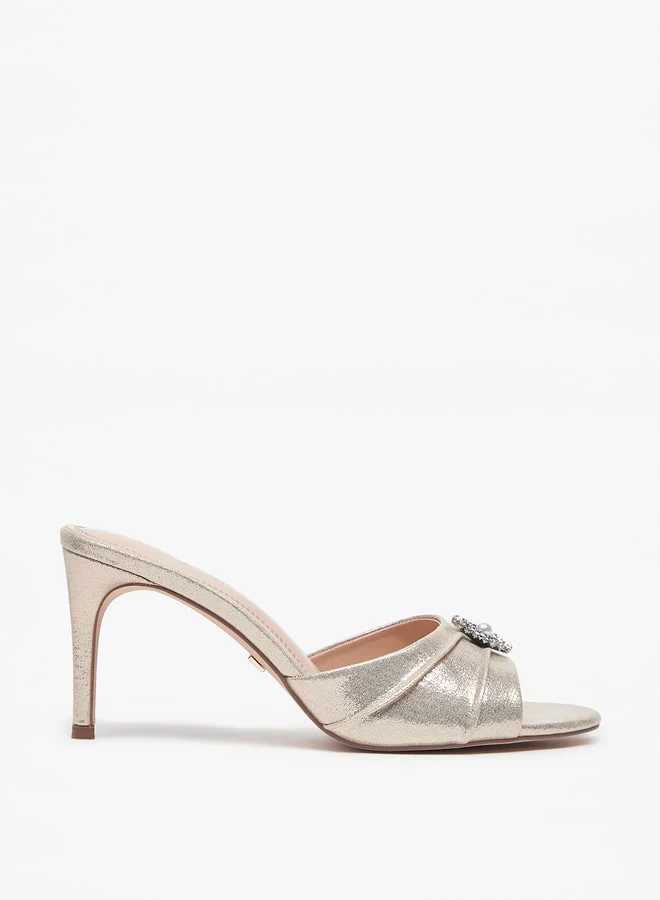 سيليست Women's Embellished Slip-On Sandals with Stiletto Heels