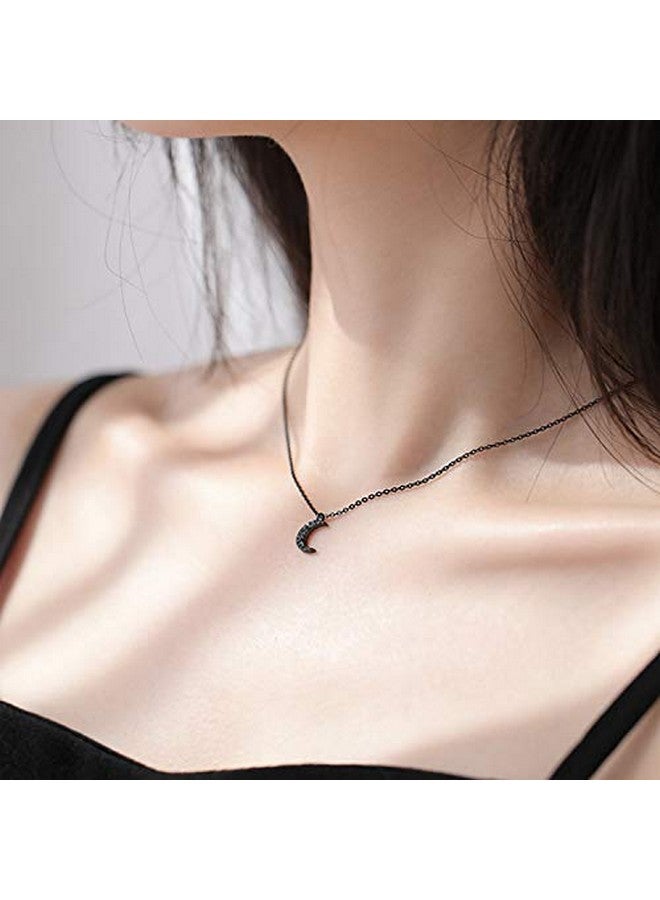 Kercisbeauty Black Moon Necklace Horn Crescent Choker Necklaces Simple Haf Moon Pendant Jewelry For Women And Girls Party Jewelry - Image 3