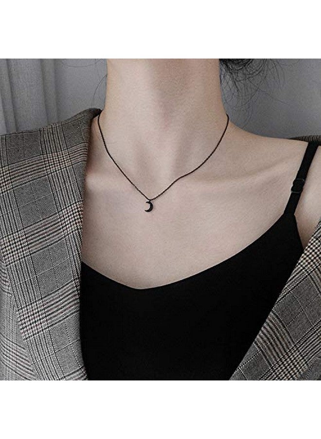 Kercisbeauty Black Moon Necklace Horn Crescent Choker Necklaces Simple Haf Moon Pendant Jewelry For Women And Girls Party Jewelry - Image 4