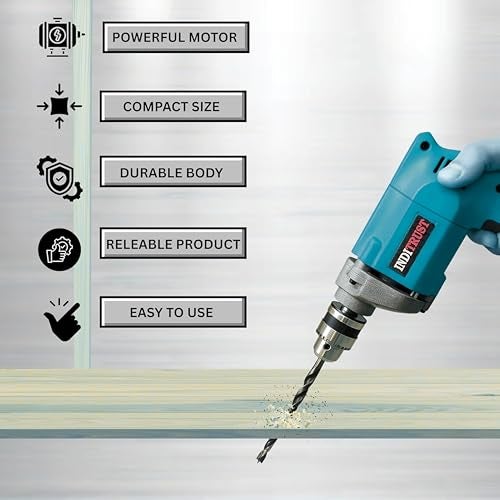 Inditrust 950w Blue Sliding Angle Grinder 4inch & 10mm electric Drill machine, 2pc Cup brush, 10M Bolt & 3pc Flap and 3pc Cutt Off Wheel set with 100% Copper Winding - Image 4