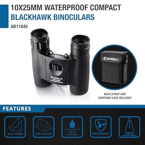 Barska AB11844 Blackhawk 10x25 Waterproof Binoculars for Birding, Boating, Events, Hiking, Hunting, etc - Image 2