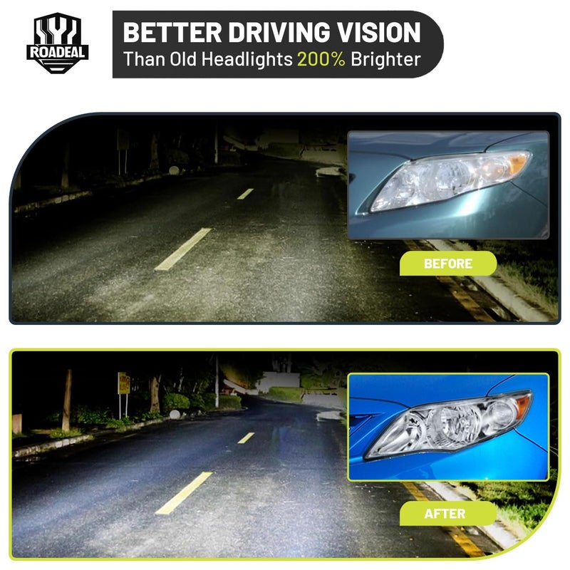 ROADEAL Headlights W/Bulbs for 2009 2010 Toyota Corolla Halogen Headlamp Replacement Driver & Passenger Side - Image 5