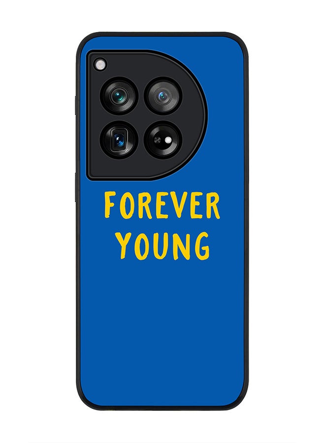 Stylizedd Rugged Black Edge Case for OnePlus 12, Slim fit Soft Case Flexible Rubber Edges Anti Drop TPU Gel Thin Cover -  Forever young - Image 1