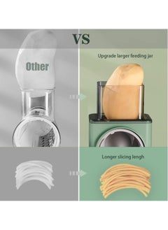ELTRAZONE Manual Rotary Cheese Grater Shredder with Wider Hopper 3 Interchangeable Blades Round Mandolin Drum Slicer Julienne Grinder for Cheese, Vegetables, Potatoes and Nuts, Cyan  - Image 5
