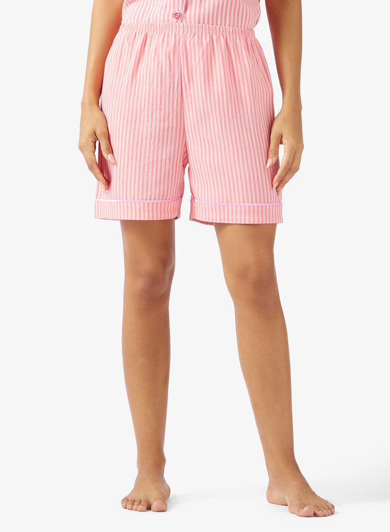 Ginger Stripe Button Up Shirt & Short PJ Set - Image 4