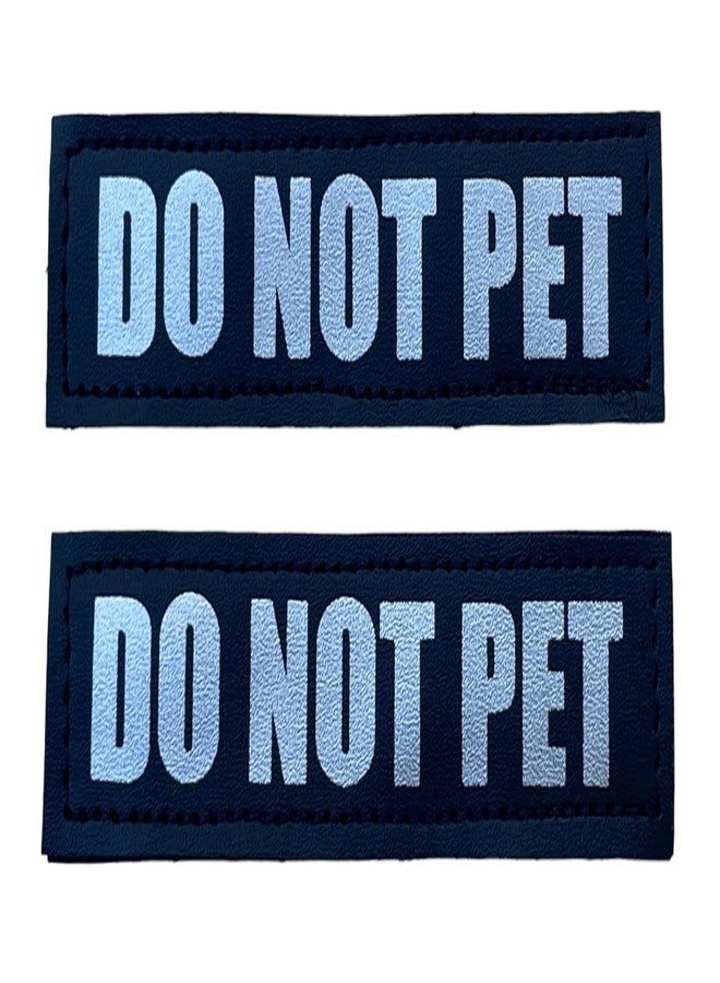 Albcorp Reflective Do Not Pet Patches with Hook Backing for Service Animal Vests/Harnesses XXS or Extra Small (3.5 X 1) Inch - Image 1