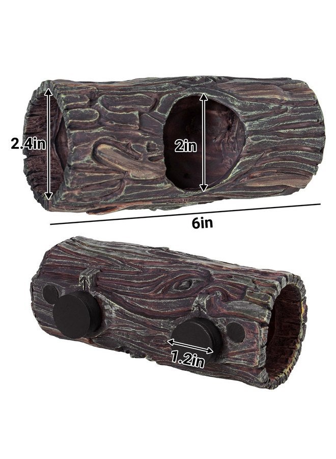 REPTIZOO REPTIZOO Magnetic Reptile Hide Cave Resin Hollow Tree Trunk Hideout, Gecko Hide with Strong Magnetic Reptile Climbing Toy Reptile Tank Accessories for Crested Gecko,Lizard, Terrarium Decor - Image 4