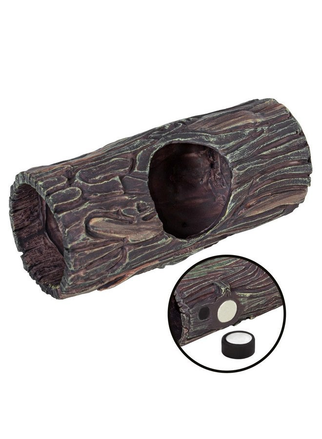 REPTIZOO REPTIZOO Magnetic Reptile Hide Cave Resin Hollow Tree Trunk Hideout, Gecko Hide with Strong Magnetic Reptile Climbing Toy Reptile Tank Accessories for Crested Gecko,Lizard, Terrarium Decor - Image 3