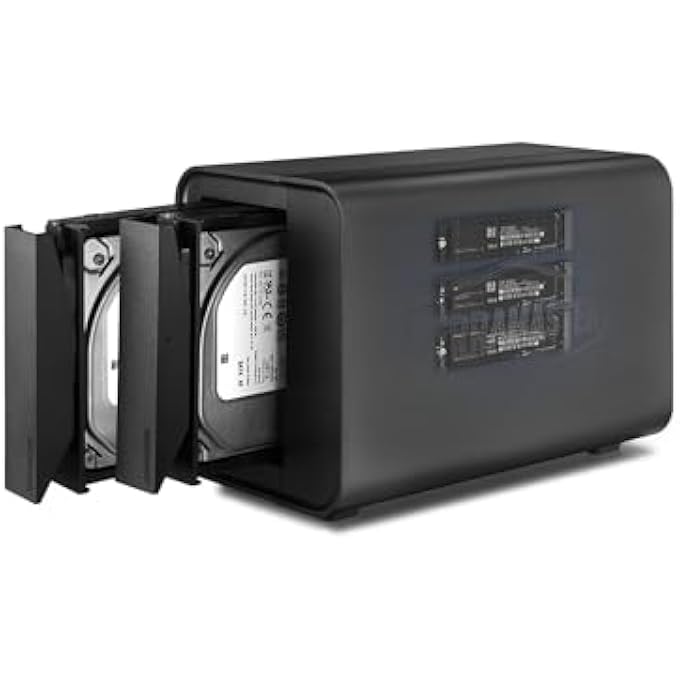 rayihni حاوية D5 هجين HDD NVME - USB 3.2 جين 2 10GBPS نوع C 5BAي دعم تخزين USB RAID 0/1/قرص فردي/JBOD مجموعة الأقراص الهجينة الحصرية 2+3 RAID (بدون قرص) - Image 1