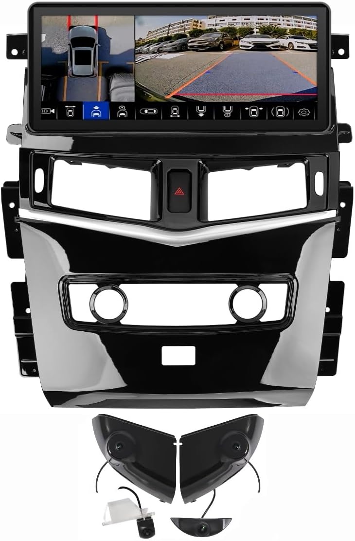 فيريكس ستيريو سيارة نيسان باترول مناسب 12.3 بوصة نيسان باترول Y62 شاشة أندرويد 2013-2020 مع Apple Carplay Android Auto لاسلكي واي فاي DSP FM&AM BT AHD كاميرا متضمنة (4 + 32 جيجابايت 360D كاميرات) - Image 1