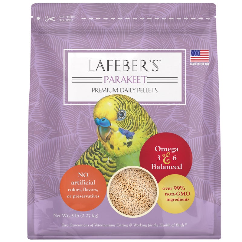 LAFEBER'S Premium Daily Diet Pellets Pet Bird Food, Made with Non-GMO and Human-Grade Ingredients, for Parakeets (Budgies), 5 lb - Image 1