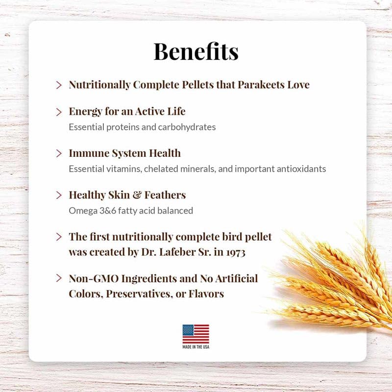 LAFEBER'S Premium Daily Diet Pellets Pet Bird Food, Made with Non-GMO and Human-Grade Ingredients, for Parakeets (Budgies), 5 lb - Image 4