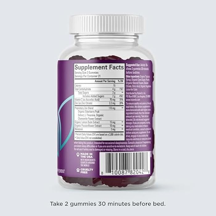 Hyland's Rest and Fortify Zen Sleep Aid and Immune Support, 42 Vegan Gummies, with Melatonin and L-Theanine for Sleep Support and Organic Black Elderberry, Vitamin C and Zinc - Image 5