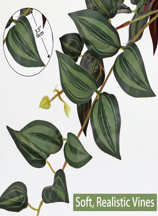 DILATATA Fake Plants Artificial Potted Plants 20 Inch Faux Peperomia Ivy Vine Plant Hanging Plant for Home Office Desk Shelf Indoor Outdoor Decor - Image 3