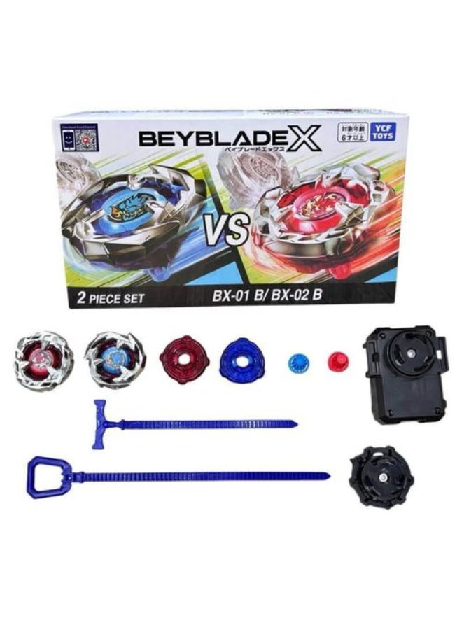 BeyBlade Bliblade Battling Set 2pcs BX-01 B/BX-02 B Battling Set with Launchers and Accessories Battling Toys for Kids - Image 1