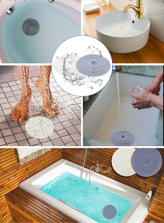 Chase Up Tub Stopper 2 Pack, 6 inches Large Silicone Drain Plug Hair Stopper Flat Suction Cover for Kitchen Bathroom Accessories and Laundry - Image 4