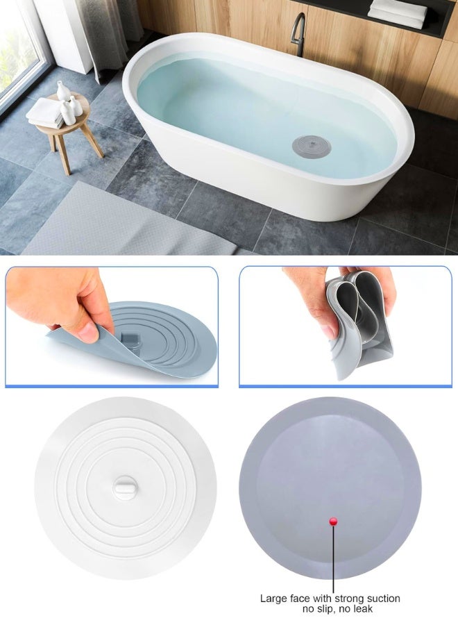 Chase Up Tub Stopper 2 Pack, 6 inches Large Silicone Drain Plug Hair Stopper Flat Suction Cover for Kitchen Bathroom Accessories and Laundry - Image 2