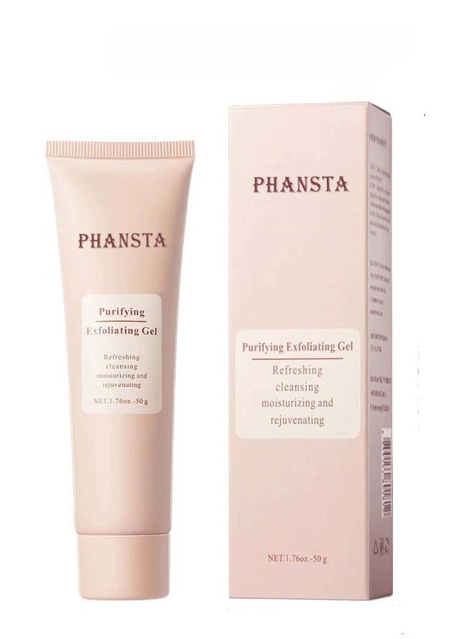 PHANSTA Purifying Exfoliating Gel Scrub (50g), Gentle Facial Exfoliator & Cleanser for All Skin Types – Deep Cleansing Exfoliating Face Scrub for Smooth, Refreshed Skin - Image 1
