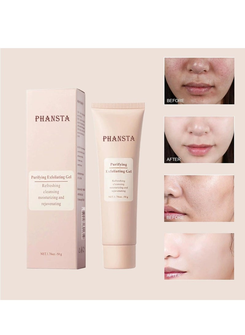 PHANSTA Purifying Exfoliating Gel Scrub (50g), Gentle Facial Exfoliator & Cleanser for All Skin Types – Deep Cleansing Exfoliating Face Scrub for Smooth, Refreshed Skin - Image 5