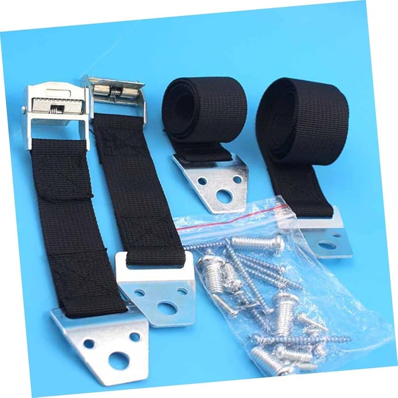 2 قطعة من أحزمة الأثاث السوداء المضادة للانقلاب لحماية خزانة التلفزيون للأولاد والبنات - Image 5