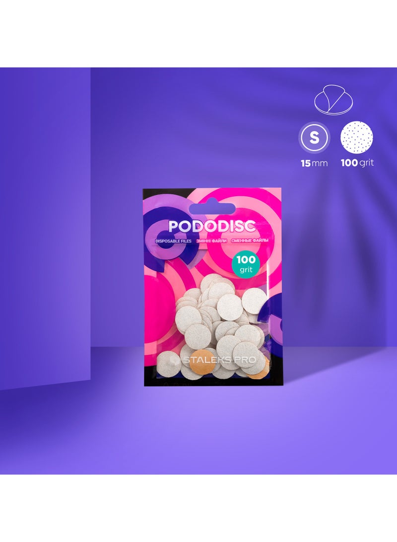 STALEKS PRO ملفات بيضاء قابلة للاستخدام لمرة واحدة لقرص الباديكير PODODISC S EXPERT 100 حبيبة (50 قطعة) - Image 1