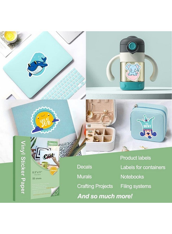 Stampcolour Premium Printable Vinyl Sticker Paper,Glossy White Self-Adhesive,Waterproof Decal Paper,Dries Quickly Vivid Colors,Tear Resistant - For Any Epson Hp Canon Sawgrass Inkjet & Laser Printer 30Sheet  - Image 2