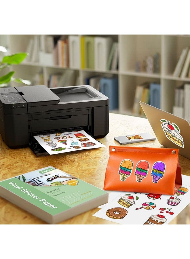 Stampcolour Premium Printable Vinyl Sticker Paper,Glossy White Self-Adhesive,Waterproof Decal Paper,Dries Quickly Vivid Colors,Tear Resistant - For Any Epson Hp Canon Sawgrass Inkjet & Laser Printer 30Sheet  - Image 3