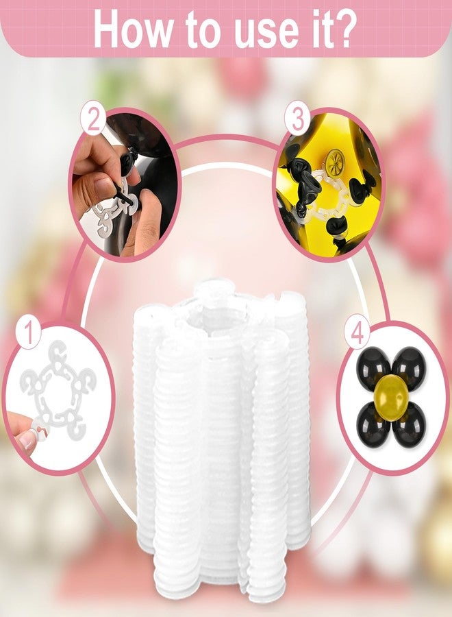Aivwis 60 Pcs Balloon Clips, Reusable Plastic Decorating Clips for Arch Kit, Column Stand, Party Wedding Birthday Baby Shower Decorations (Style A) - Image 4