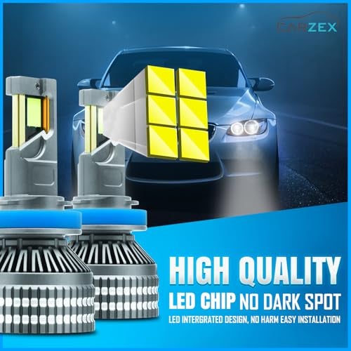 Carzex® Crystal Eye LED Fog Light Bulbs H8/H11/H16, 300W 20000LM 6500K Cool White Super Bright Car Fog Lights for Swift/Dzire/Baleno/Glanza/Brezza/Hyryder/Corolla/Tiago/Nexon RX21 SERIES - Image 4