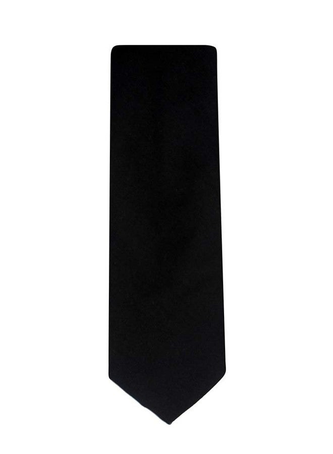 Kebocis Mens Solid Color Necktie Cotton Neck Tie for Men, Black, Regular-3.1" - Image 4