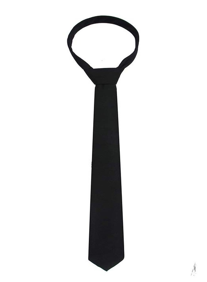 Kebocis Mens Solid Color Necktie Cotton Neck Tie for Men, Black, Regular-3.1" - Image 2