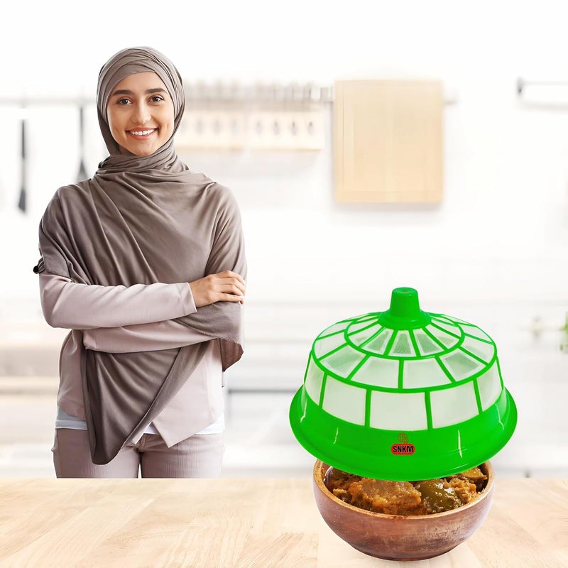 SNKM SNKM Food Cover Net Plastic Dome Big Size Round Net Kitchen Table Flies Mosquitoes Insect Proof Dining Tables Covers Fruits Vegetable Rice Cover Large 30cm12 Inch Multicolor Pack of 1  - Image 2