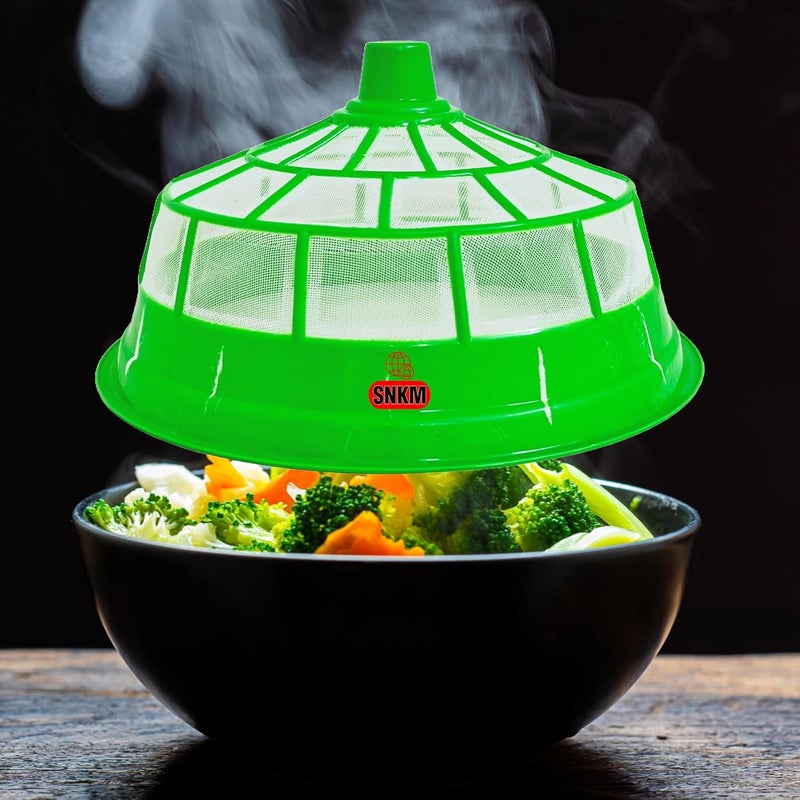 SNKM SNKM Food Cover Net Plastic Dome Big Size Round Net Kitchen Table Flies Mosquitoes Insect Proof Dining Tables Covers Fruits Vegetable Rice Cover Large 30cm12 Inch Multicolor Pack of 1  - Image 4