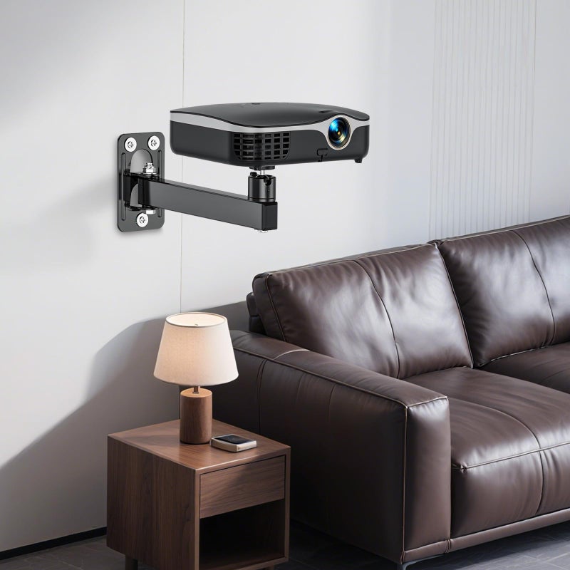 BAISHUN Projector Stand, Wall and Mini Ceiling Mount with 1/4-Inch Thread, 360-degree Rotation, Adjustable Tilt & Swivel, Foldable, Easy Setup Compatible with Most Projectors for Home, Office - Image 2