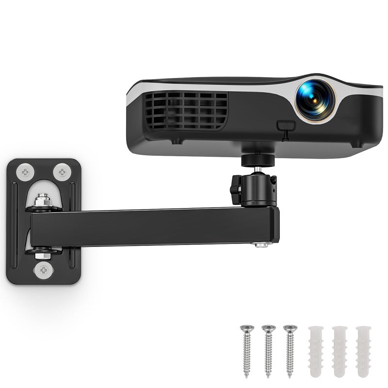 BAISHUN Projector Stand, Wall and Mini Ceiling Mount with 1/4-Inch Thread, 360-degree Rotation, Adjustable Tilt & Swivel, Foldable, Easy Setup Compatible with Most Projectors for Home, Office - Image 1