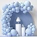 LYVEEF Blue Balloons Garland Arch Kit 84 pcs 5 12 18 inch Light Pastel Blue Happy Birthday Baby Shower Wedding Decorations - Image 3