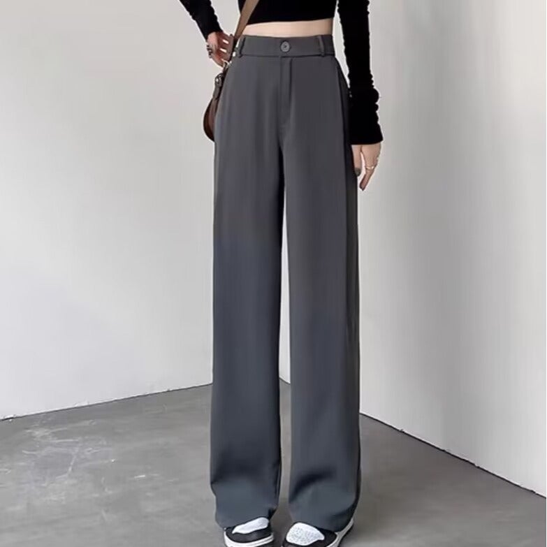 Suit Pants, High-End And Drapey, Women'S Salt Style New Slim Casual Straight High-Waisted Narrow Wide-Leg Pants - Image 2