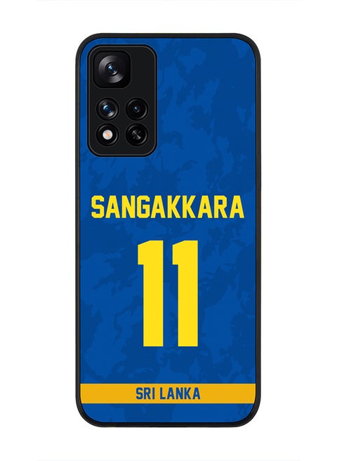 Rugged Black Edge Case for Redmi Note 11 Pro Plus 5G, Slim fit Soft Case Flexible thin Cover - Player Name - Kumar Sangakkara, Jersey Number- 11
