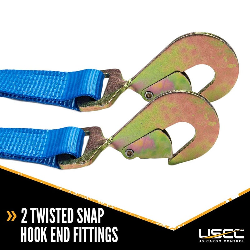 US Cargo Control Large Tow Dolly Basket Straps with Snap Hooks (2-Pack), for Wheel Tire Sizes 17 Inches or Larger, 3,333 Pound Working Load Limit - Image 4