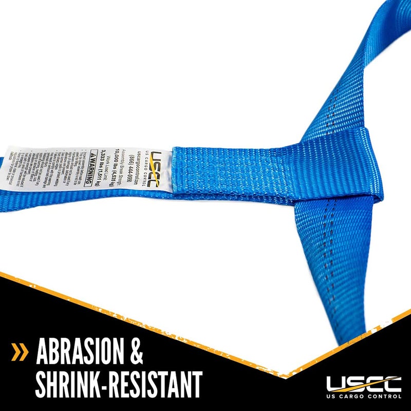 US Cargo Control Large Tow Dolly Basket Straps with Snap Hooks (2-Pack), for Wheel Tire Sizes 17 Inches or Larger, 3,333 Pound Working Load Limit - Image 5