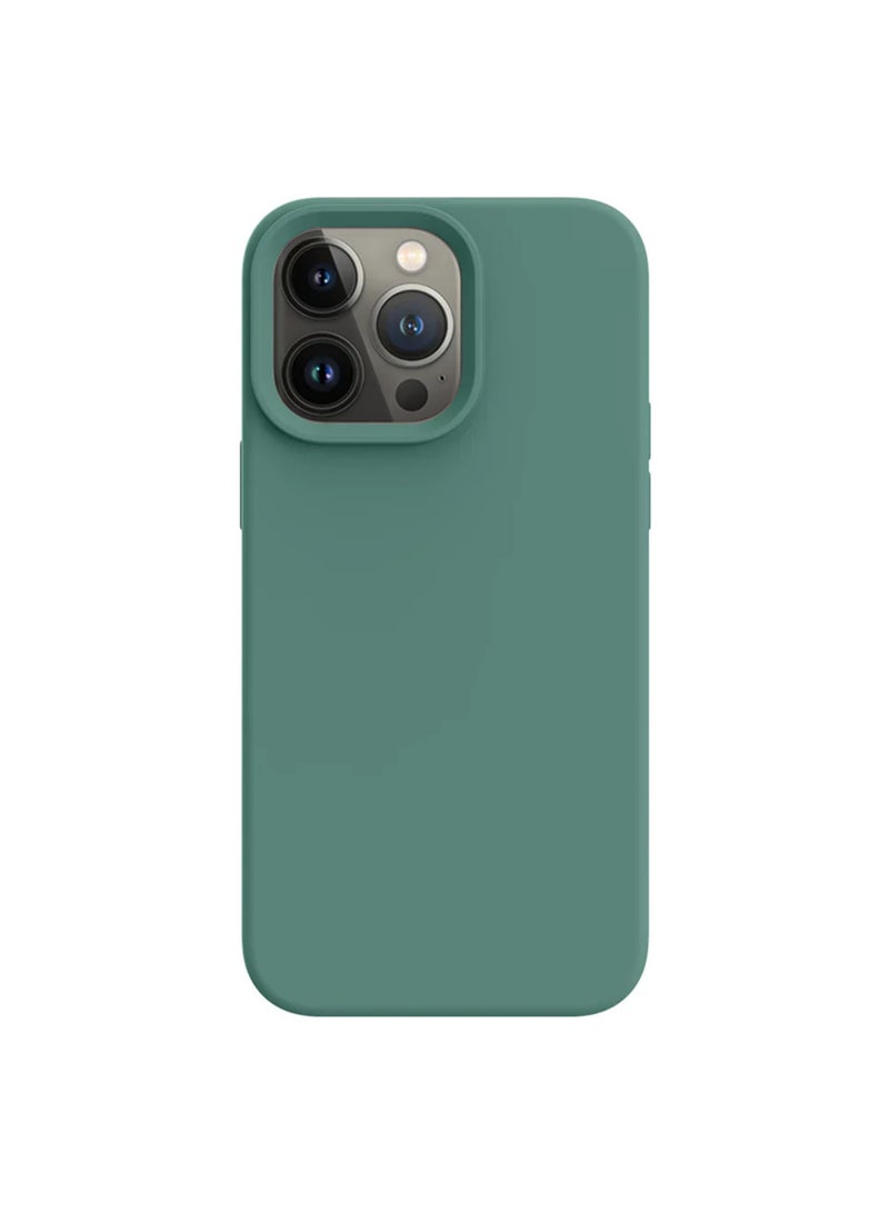 أكسسور  جراب سيليكون أخضر لهاتف iPhone 13 Pro (6.1 بوصة) - غطاء واقٍ ناعم الملمس مقاوم للصدمات، جراب هاتف متين مضاد للخدش لهاتف Apple iPhone - Image 1