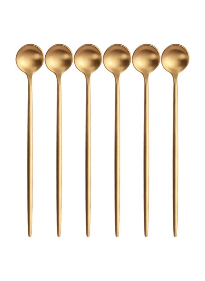 NIBEMINENT - 6-Piece Iced Tea Spoons Gold 20centimeter - Image 1