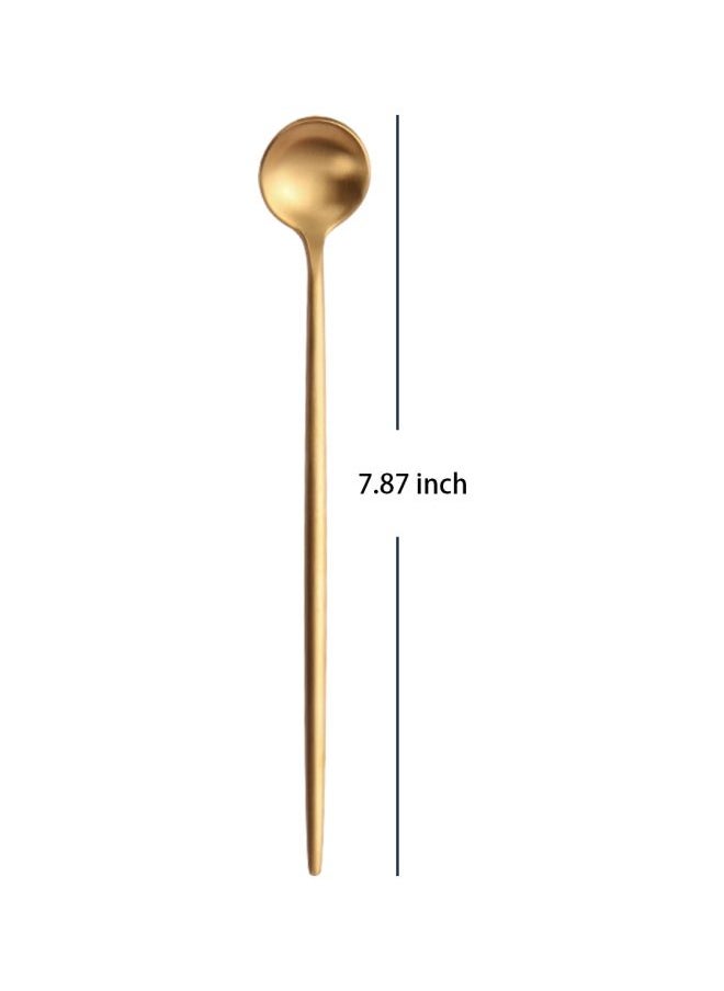 NIBEMINENT - 6-Piece Iced Tea Spoons Gold 20centimeter - Image 1